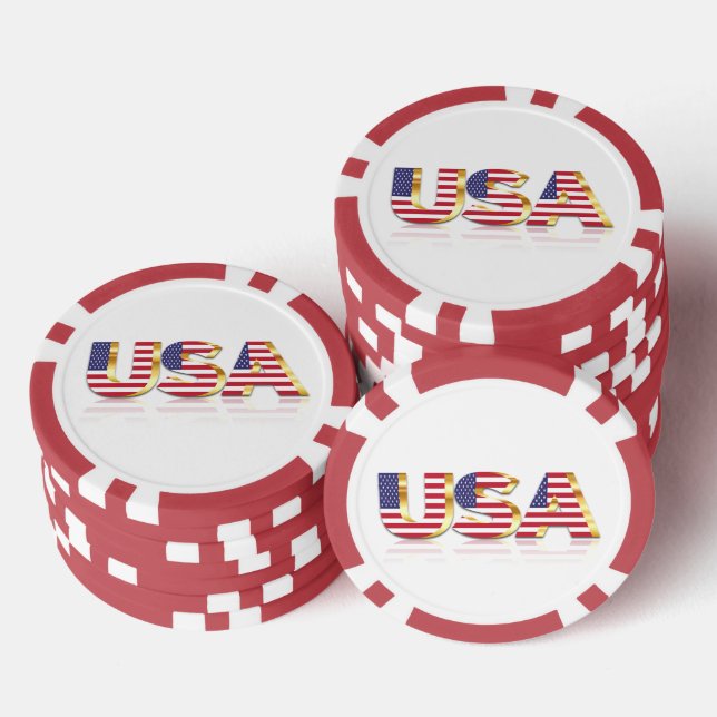 Fichas De Póquer Bandera Americana Poker Chips USA (Pila)