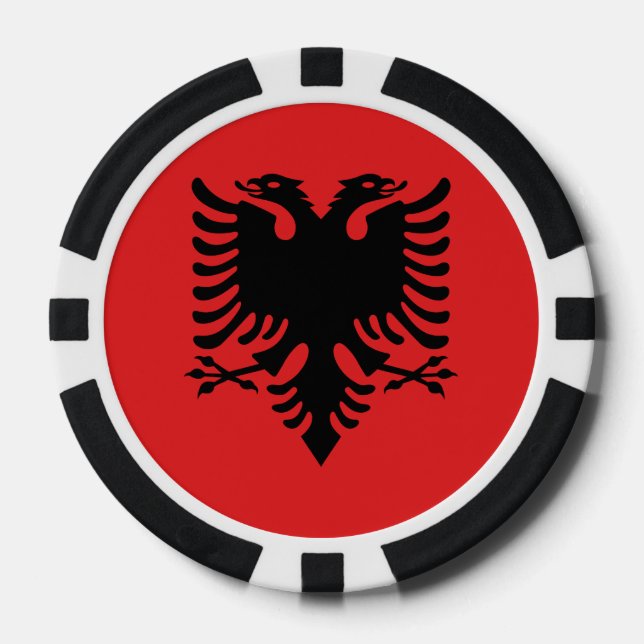 Fichas De Póquer Bandera de Albania (Anverso)