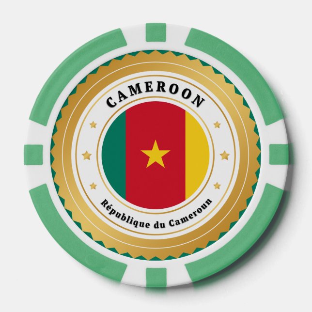 Fichas De Póquer Bandera de Camerún (Anverso)