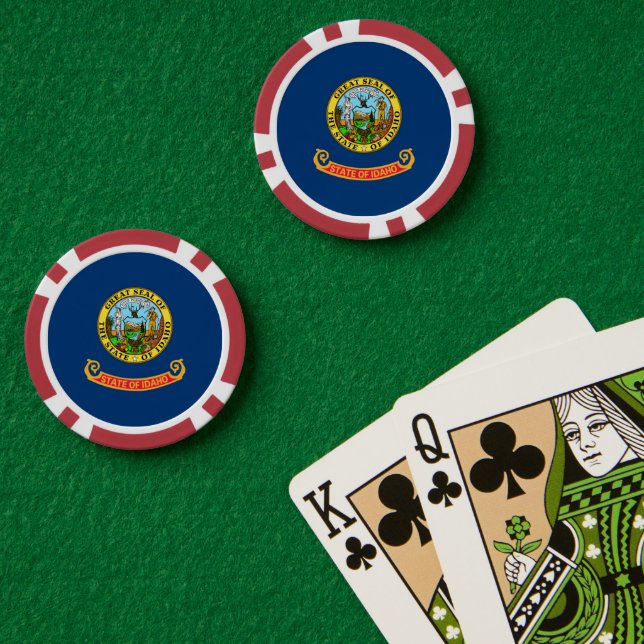 Fichas De Póquer Bandera de Idaho (Mesa de Poker (Doble))