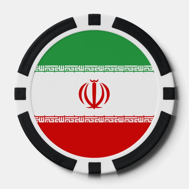 Fichas De Póquer Bandera de Irán (Anverso)