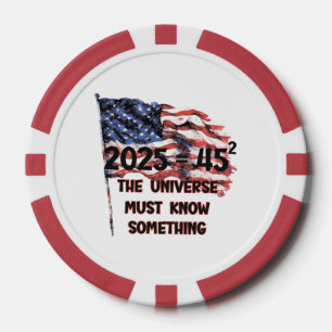 Fichas De Póquer Bandera de los Estados Unidos. Presidente Donald T