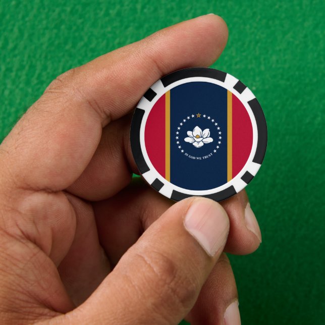 Fichas De Póquer Bandera de Mississippi (Mano)