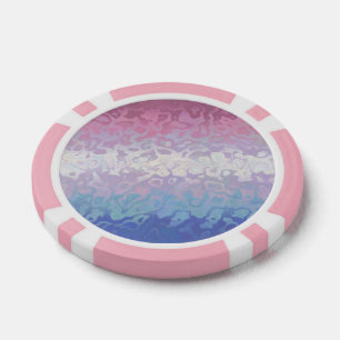 Fichas De Póquer Bandera de orgullo Bigender Groovy Ripply Excéntri