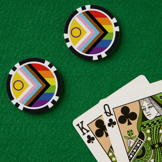 Fichas De Póquer Bandera de orgullo intersexual de SlipperyJoe's fo (Mesa de Poker (Doble))