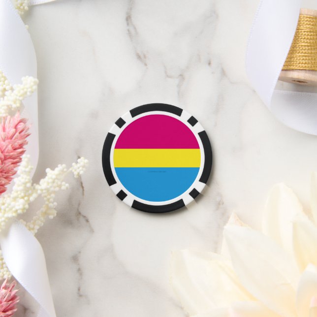 Fichas De Póquer bandera de orgullo pansexual SlipperyJoe rosa ámba (Boda)