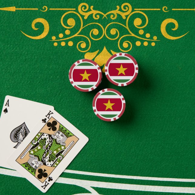 Fichas De Póquer Bandera de Surinam (Mesa de póquer (pila))