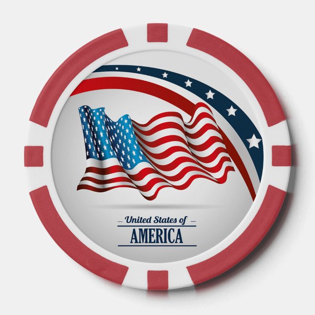 Fichas De Póquer Bandera estadounidense (United States of America Poker Chip!)