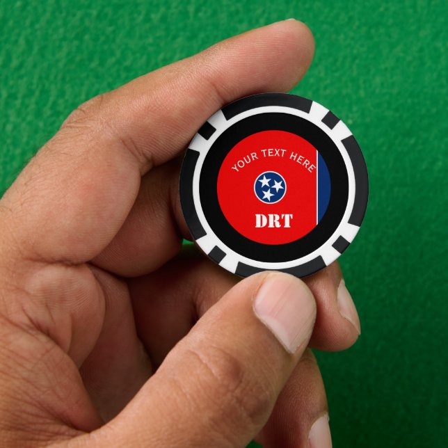 Fichas De Póquer Bandera estatal de Tennessee personalizada en un (Mano)
