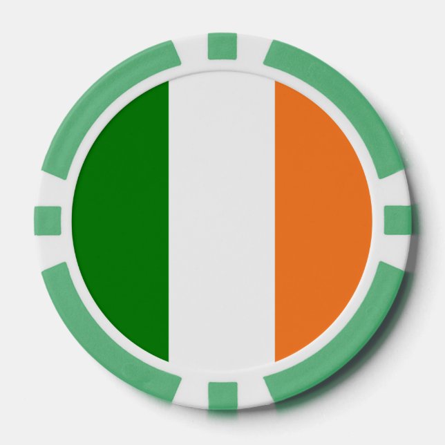 Fichas De Póquer Bandera irlandesa total  (Anverso)