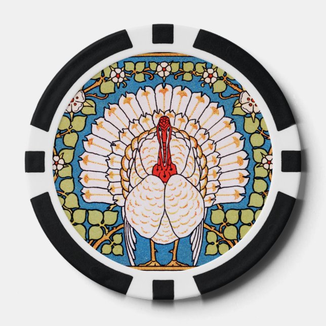 Fichas De Póquer Banner de Nouveau Thankending Turkey (Anverso)