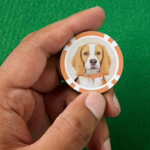Fichas De Póquer Beagle Hound Dog Pintura original de animales
