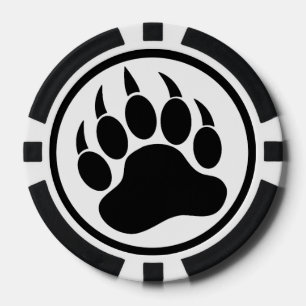 Fichas de póquer Bear Paw negras y blancas