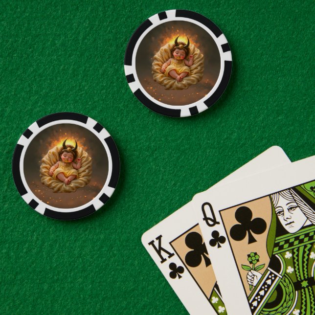 Fichas De Póquer Bebé Isis durmiendo – Diosa de la Luz. (Mesa de Poker (Doble))