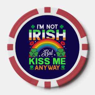 Fichas De Póquer besarme de todas formas diseño de humor irlandés-6