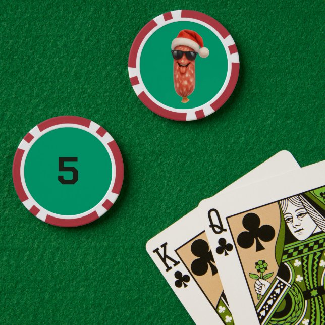 Fichas De Póquer Besos divertidos de salami de Navidad (Mesa de Poker (Doble))