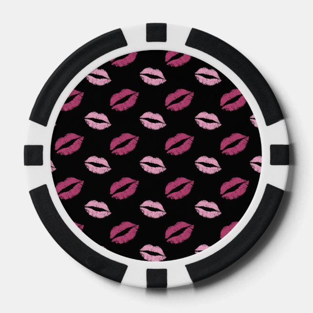 Fichas De Póquer Besos Rosados (Anverso)