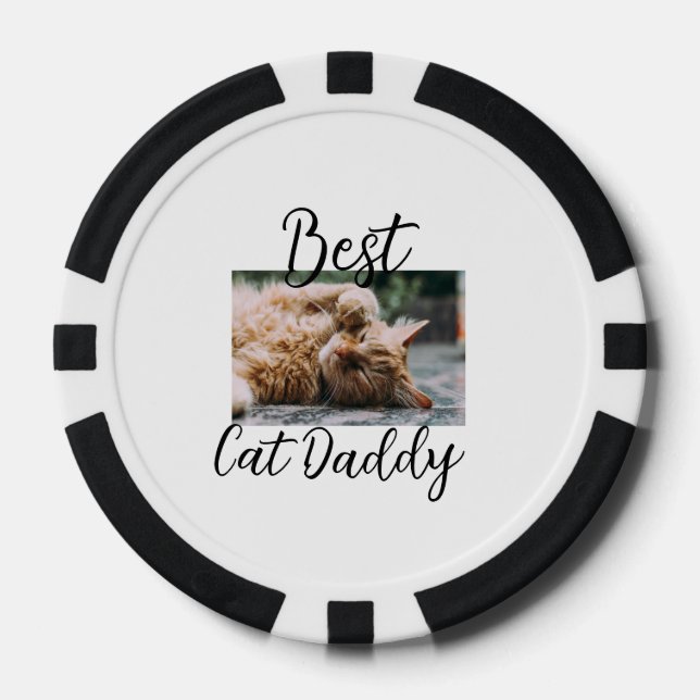 Fichas De Póquer Best cat Daddy parents pet photo dad mom simple  (Anverso)
