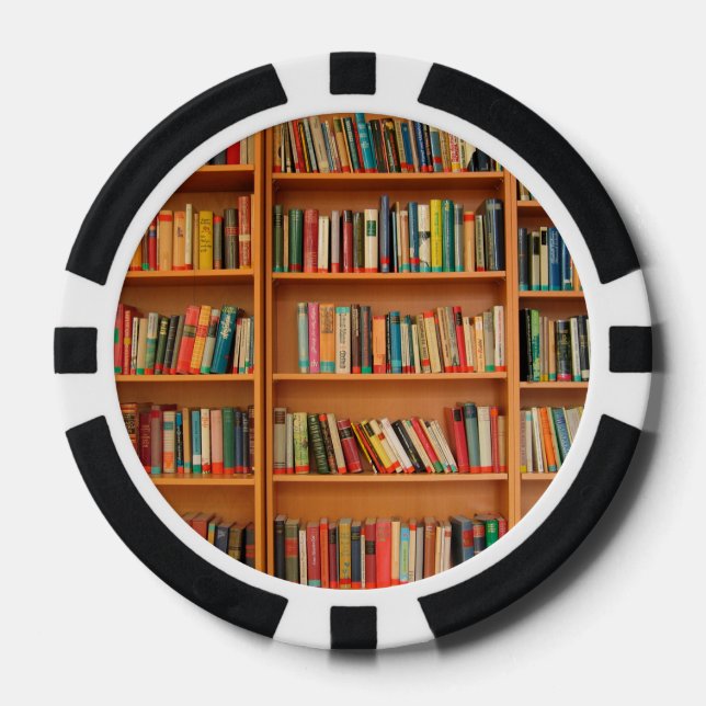 Fichas De Póquer Biblioteca de libros Librería Lectura de Bookworm (Anverso)