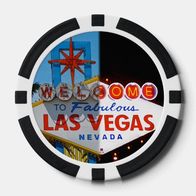 Fichas De Póquer Bienvenidos a Las Vegas - día o noche (Anverso)