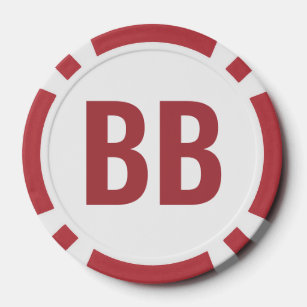 Fichas De Póquer Big Blind BB Simple Red White Text Chips de póker