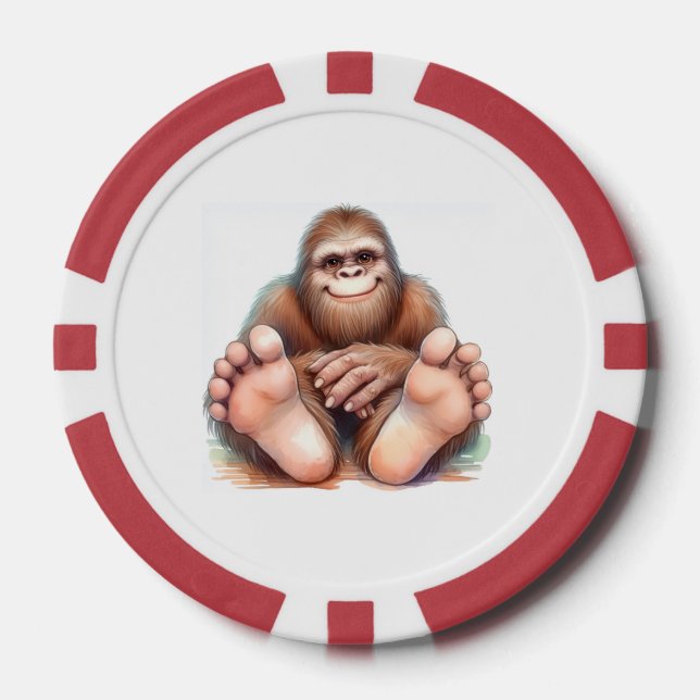 Fichas De Póquer Bigfoot Pies Felices (Anverso)