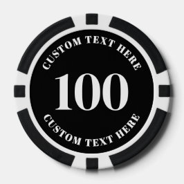 Fichas De Póquer Black 100 Numbered