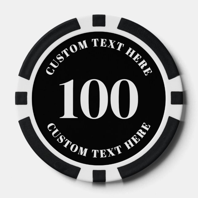 Fichas De Póquer Black 100 Numbered (Anverso)