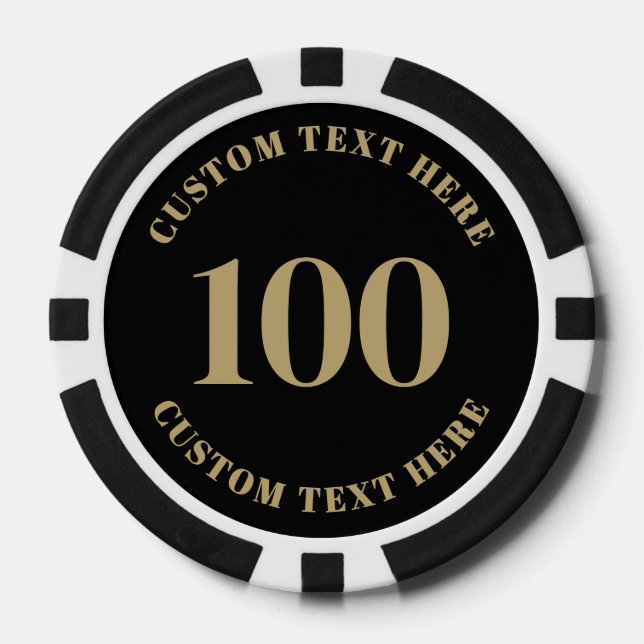 Fichas De Póquer Black Gold 100 Numbered (Anverso)