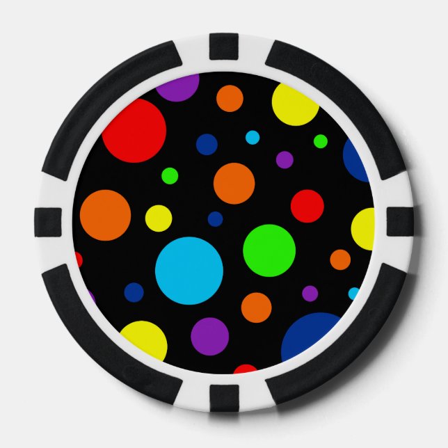 Fichas De Póquer Black Rainbow Spots Poker Chips (Anverso)