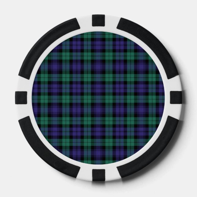 Fichas De Póquer Black Watch Scottish Tartan (Anverso)