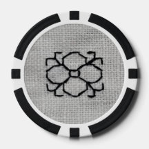 Blackwork embroidery poker chip