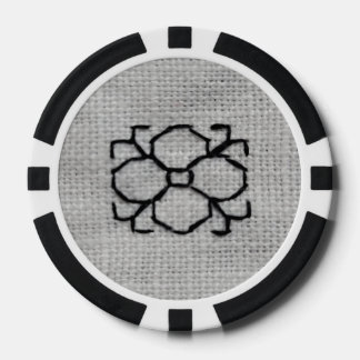 Fichas De Póquer Blackwork embroidery poker chip