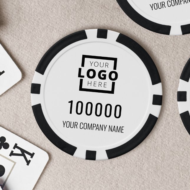 Fichas De Póquer Blanco del logotipo comercial (Subido por el creador)