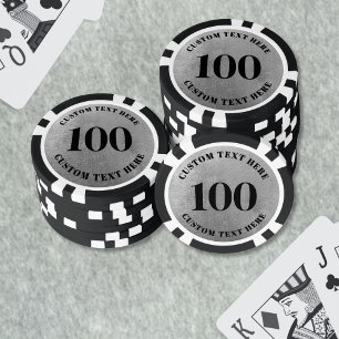 Fichas De Póquer Blanco Negro 100 Numerado