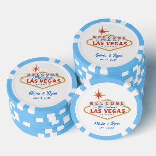 Fichas De Póquer Blue Las Vegas Poker Chip Wedding Favor