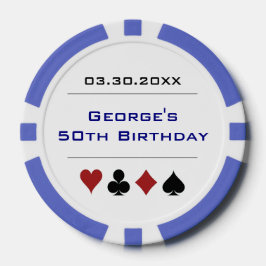 Fichas De Póquer Blue White Las Vegas Casino Chip Birday