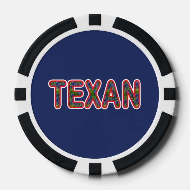Fichas De Póquer Bluebonnet Texan (Anverso)