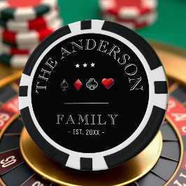 Fichas De Póquer Boda de la familia Black Casino Card