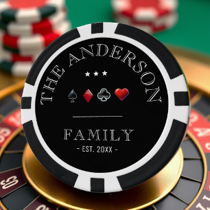 Fichas De Póquer Boda de la familia Black Casino Card