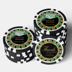 Fichas De Póquer Boda de Las Vegas - Verde - Personaliza