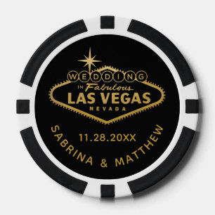 Fichas De Póquer Boda en Las Vegas Rótulo Casino Favor