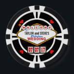 Fichas De Póquer Boda en Vegas Casino Favor Poker Chips<br><div class="desc">¡BIENVENIDOS A LA NOVIA Y AL FABULOSO BODA DE GROOM! Ya sea que esté atando el nudo en Las Vegas o en su ciudad natal, estos afortunados favores de la recepción de bodas estilo casino seguro que satisfarán a sus huéspedes. Réplica de la famosa señal de Nevada en estilo retro...</div>
