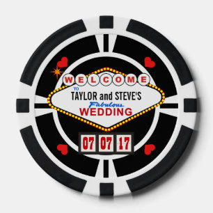 Fichas De Póquer Boda en Vegas Casino Favor Poker Chips