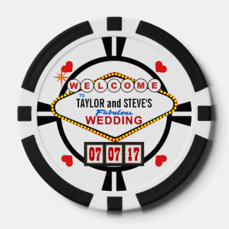 Fichas De Póquer Boda en Vegas Casino Favor Poker Chips