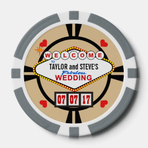 Fichas De Póquer Boda en Vegas Casino Favor Poker Chips