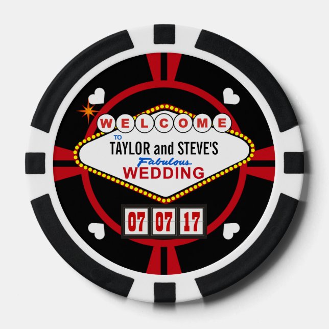 Fichas De Póquer Boda Favor Vegas Casino Chips de Poker (Anverso)