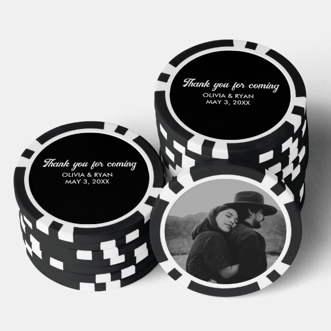 Fichas De Póquer Boda Personalizado Poker Chip Favor Gracias (Pila)