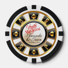 Fichas De Póquer Boda Vegas Casino oro blanco negro