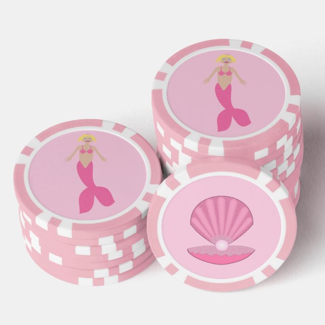 Fichas De Póquer Bonito Fantasía rosa Mermaid (Pila)